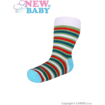 New Baby dětské pruhované ponožky zeleno-červené