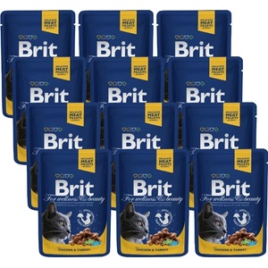 Brit Cat ПИЛЕ и ПУЙКА 12x100г
