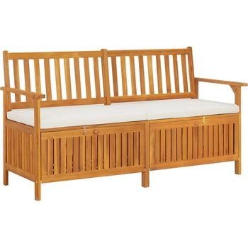 Image 1 of vidaXL Пейка за съхранение с възглавница, 148 см, акация масив (316737)