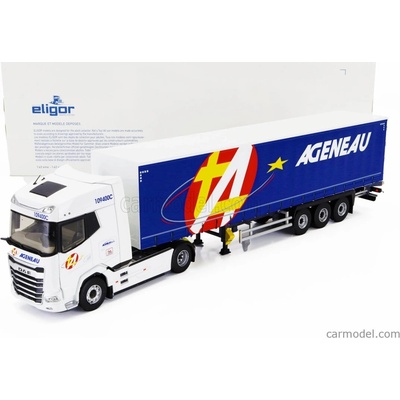 Eligor DAF Xg Truck Telonato Ageneau Transports 2021 Bílá Modrá 1:43