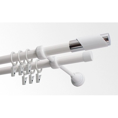 GARNÝŽE-HEBR Garnýž Paris bílá dvojitá 230 cm