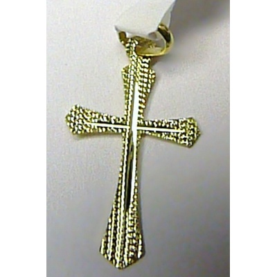 Klenoty Budín Zlatý křížek zlatý přívěsek s gravírováním 585 28x 01018