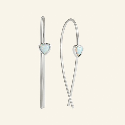 SilveAmo stříbrné protahovací s opálem Očka se srdíčkem C2OPB1563