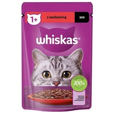 Whiskas Adult vrecúško krmiva pre dospelé mačky v hovädzej omáčke 85 g