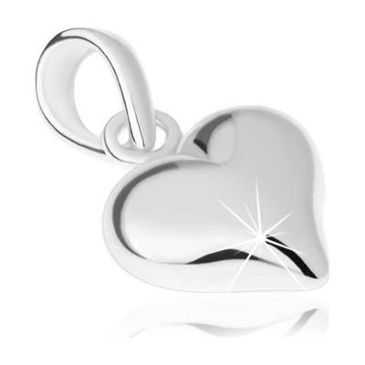 Šperky eshop Stříbrný 925 přívěsek symetrické srdíčko hladký lesklý povrch SP71.01