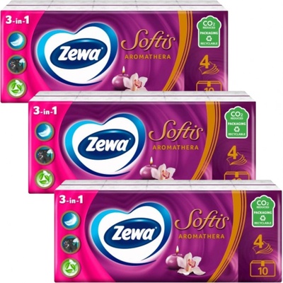 Zewa Softis papierové vreckovky 4-vrstvové Aromathera 30 x 9 ks 270 ks
