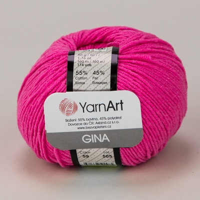 YarnArt Jeans 59 - neonově růžová