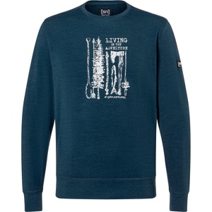 super. natural Мъжки вълнен пуловер super. natural Fishing Adventure Crew Jumper - Blueberry / Feather Grey - размер XXL (005-6919-0115)