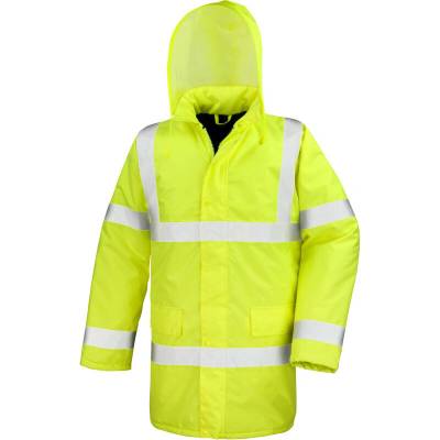 Result Unisex reflexný diaľničný kabát R218X Fluorescent Yellow