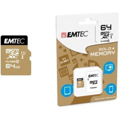 EMTEC microSDXC 64GB Class 10 Gold ECMSDM64GXC10GP