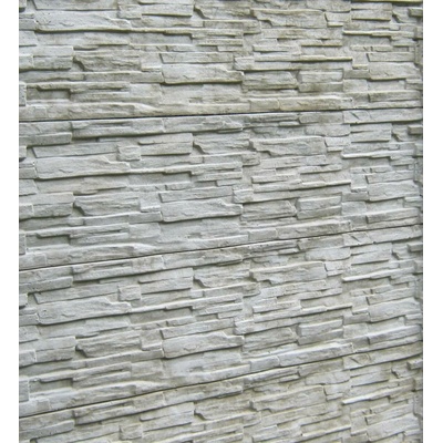 Betonová deska plotová, jednostranná – 200 x 50 cm štípaný kámen - šedý