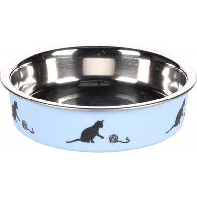 Duvoplus Flamingo Feeding and drinking bowl Dena Round Light blue Silver - иноксова купа за вода или храна - СВЕТЛО СИНЯ, размер Ø11, 5 см / 180 мл, Белгия - 1030963