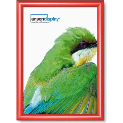 Jansen Display Klaprám A3 ostrý roh profil 25mm RAL 3020 červená, 328 x 451 mm