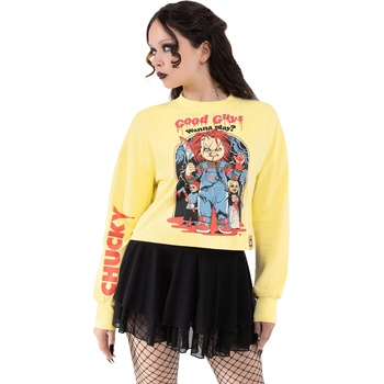 KILLSTAR дамски суичър (топ) KILLSTAR x CHUCKY - My Friends Call Me. . . Chucky - Жълт - KSRA011070