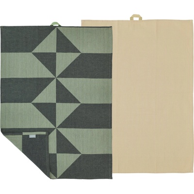 Södahl Малки кухненски кърпи Twist 50 x 70 см зелено-бежови 2 бр (35086)