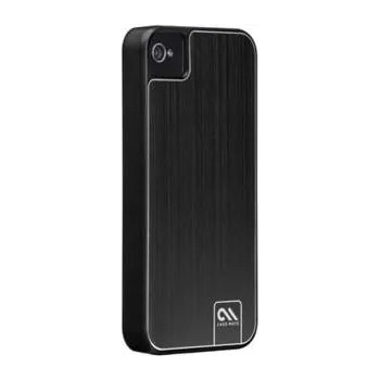Case-Mate Brushed Aluminium - поликарбонатов кейс за iPhone 4/4S (черен)