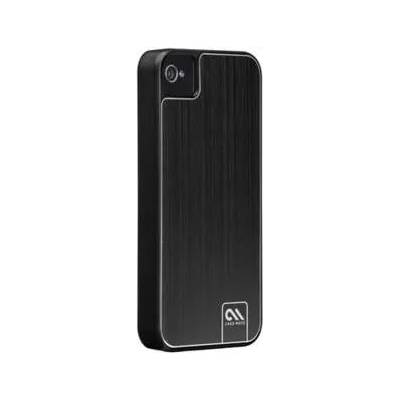 Case-Mate Brushed Aluminium - поликарбонатов кейс за iPhone 4/4S (черен)