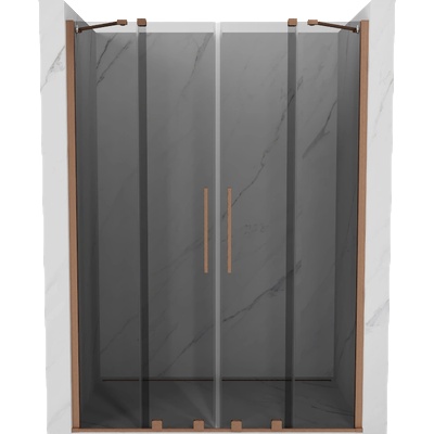 Mexen Velar Duo плъзгащи се душ врати 150 cm, графит, четкан мед - 871-150-000-42-65 (871-150-000-42-65)