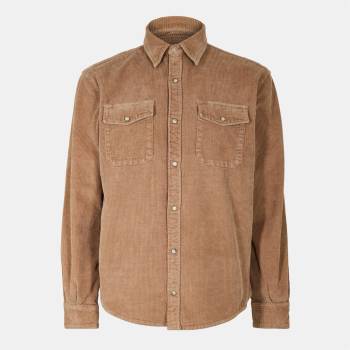 7 For All Mankind Men's Textured Corduroy Structured Overshirt - Beige