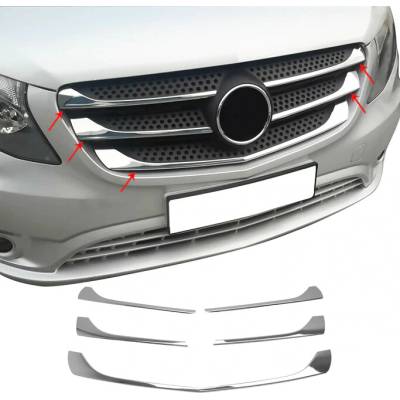 Omtec Nerez chróm lišty prednej masky Mercedes Vito W447 2014-2020