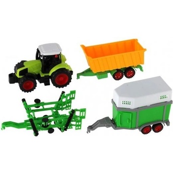 Teddies Трактор с ремарке 3 бр. пластмаса 19см на инерция