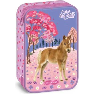 Ars Una Ученически несесер с един цип на две нива Horse (5526) - Ars Una