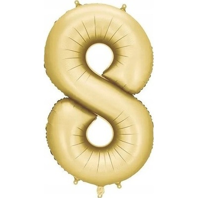 PartyDeco Balónek fóliový číslo 8 zlatá 86 cm