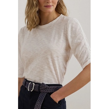 Lauren Ralph Lauren Памучна тениска Lauren Ralph Lauren дамска в бяло 200971080 (200971080)