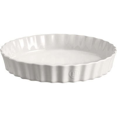 Emile Henry Керамична кръгла форма за тарт emile henry deep tart dish дълбока - Ø32 см - цвят бял (eh 6032-11)