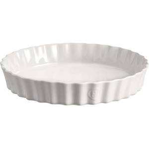 Emile Henry Керамична кръгла форма за тарт emile henry deep tart dish дълбока - Ø32 см - цвят бял (eh 6032-11)