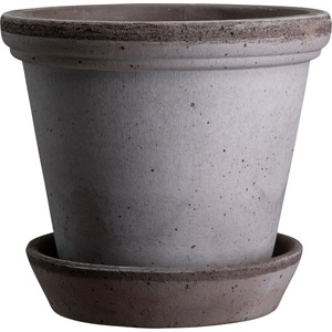 Bergs Potter Саксия Flora с поставка 14 см сива (FG14S)