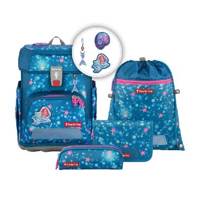 HAMA Školní aktovka CLOUD pro prvňáčky - 5-dílný set, Step by Step Mermaid Lola, certifikát