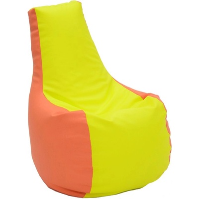 PUFRELAX Пуф, стол, 210л. , Sunlounger - Orange & Yellow, еко кожа, Пълнеж от полистиролни перли, 8118 (PUF-G-S-ML-ORYL)