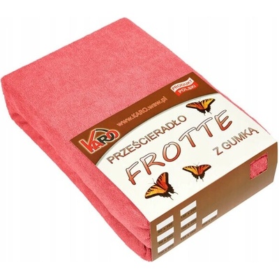 KARO Froté prostěradlo s gumou malinové 200x220