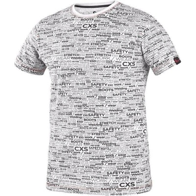 Canis CXS DARREN krátký rukáv potisk CXS logo bílo šedé