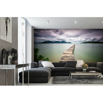 DIMEX ART s. r. o Самозалепваща се флизелинова фототапета дървен кей 375 x 250 см