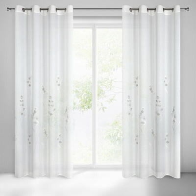 Takoy Záclona ISABEL z ľahkého etamínu zdobená jemným kvetinovým vzorom 140 x 250 cm-HF-408457 | 140 x 250 cm