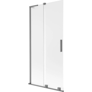 Mexen Velar L параван за вана 2-крилен плъзгащ се 90 x 150 cm, матирано, gun metal - 896-090-003-31-95 (896-090-003-31-95)
