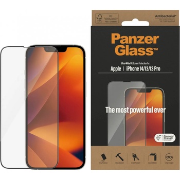 Panzer Стъклен протектор PanzerGlass за Apple Iphone 14 / 13/ 13 Pro, UWF, Antibacterial - Черен