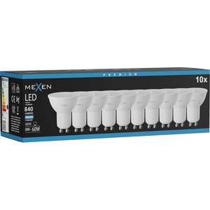 Mexen Nova 10x LED крушка GU10, 8W, Студена - 6500K, 840 lm - L108-GU10-0865-01x10 (L108-GU10-0865-01x10)