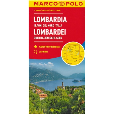 MARCO POLO Karte Lombardei Oberitalienische Seen 1:200 000. Lombardia I Laghi Del Nord Italia. Lombardy North Italian Lakes / L