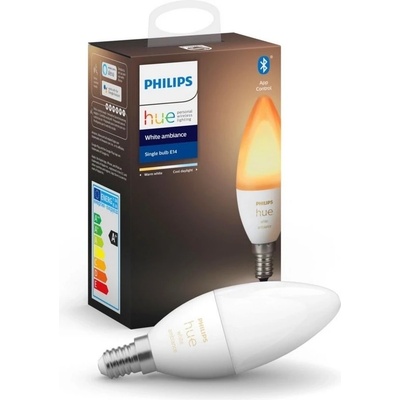 Philips Hue 8719514356658 LED žiarovka 1x4W E14 470lm 2200-6500K sviečka, stmievateľné, Bluetooth, White