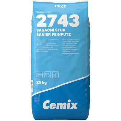 Štuk sanační Cemix 2743 0,7 mm – 25 kg
