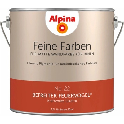 Alpina Fine Colors č. 22 Liberated Firebird® červená matná 2,5 l
