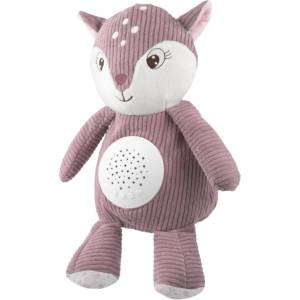 Canpol babies Мека играчка с музикална кутия и проектор 3 в 1 Canpol - Fawn, Розова (77/206_pin)