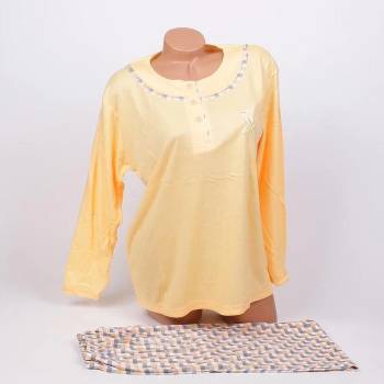 Image 1 of Дамска макси пижама в жълто с каре