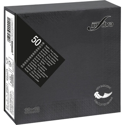 Celtex papírové ubrousky INFIBRA New Soft-touch 2V 33x33cm černá 50ks