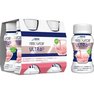 RESOURCE ULTRA HIGH PROTEIN JAHODOVÁ PŘÍCHUŤ POR SOL 4X125ML
