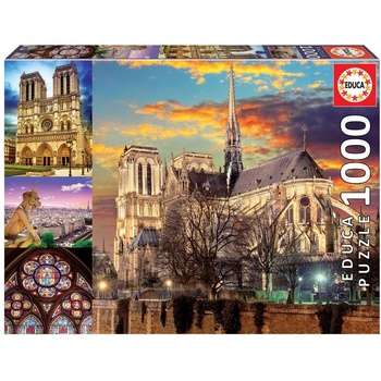 Educa Пъзел Educa - Нотр Дам, Колаж, 1000 части (EDU18456)