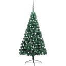 zahrada-XL Umělý vánoční půl stromek s LED a sadou koulí zelený 120 cm